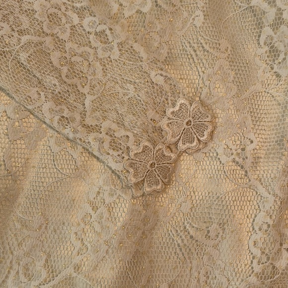 Vintage Denise Fashions Flapper wedding lace formal cream dress 6 - Picture 12 of 13